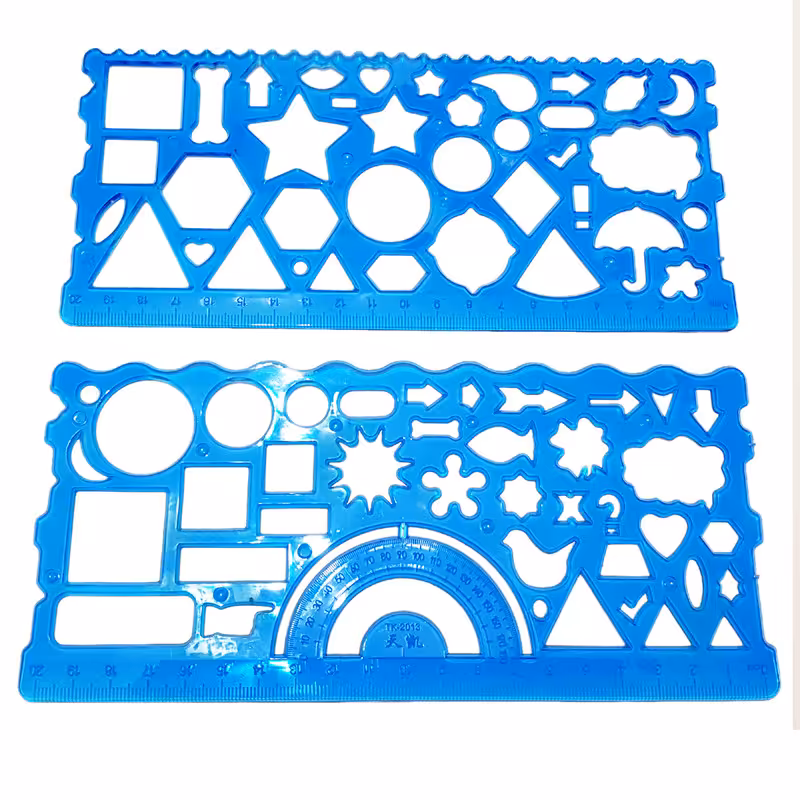 ست خط کش نشکن شابلونی مدل Flexible بسته 2 عددی