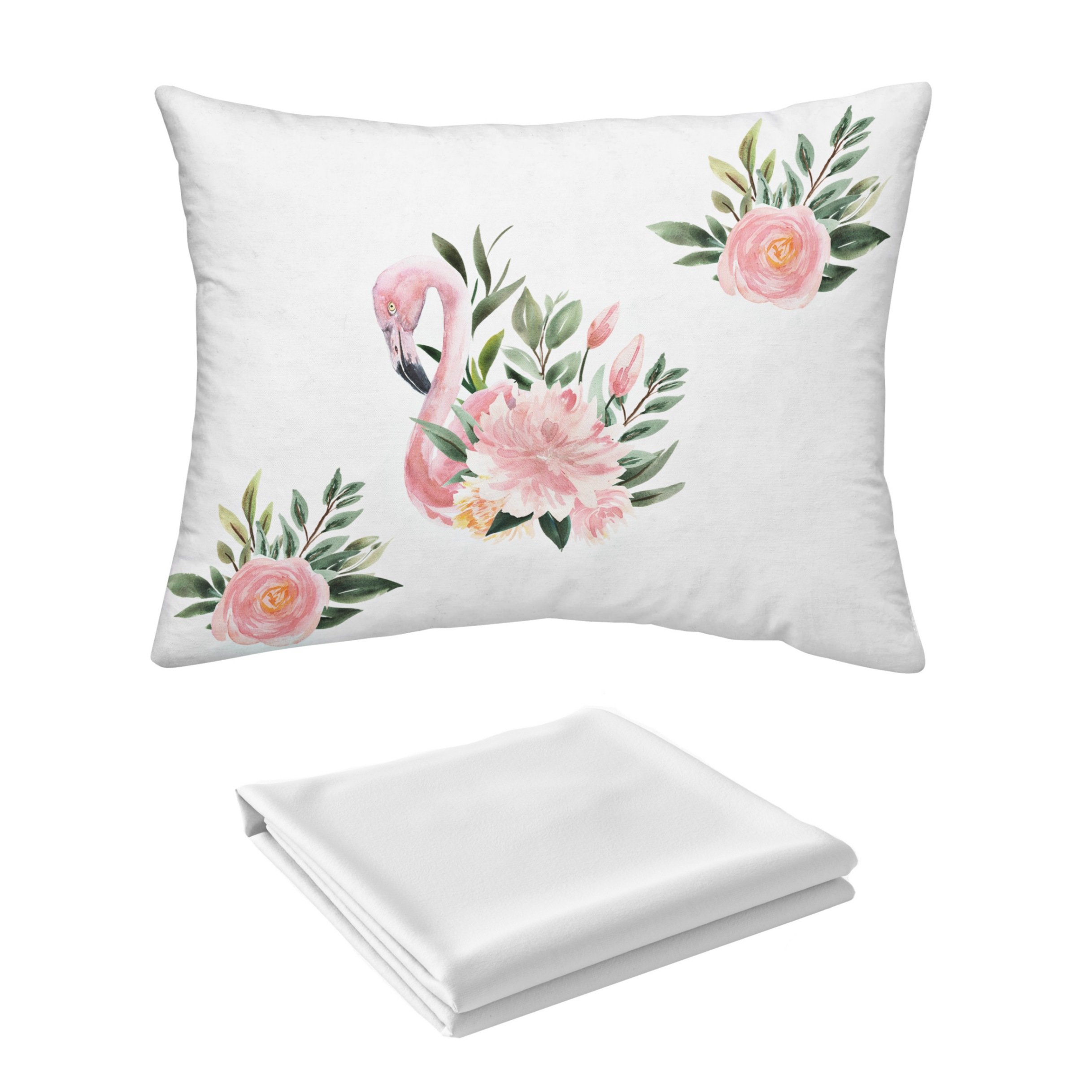 نیم ست کش دار تشک طرح فلامینگو یکنفره دو تکه