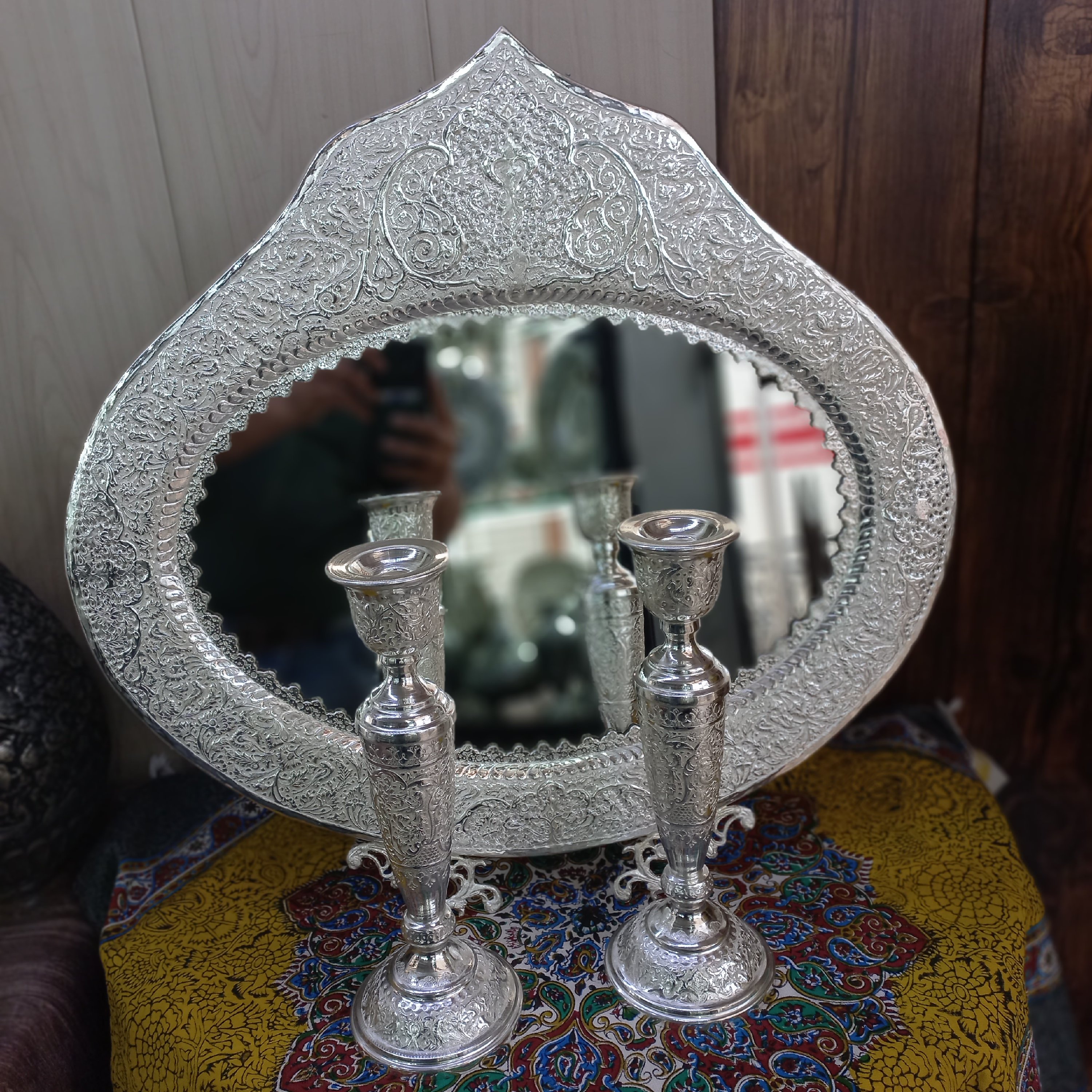 آینه وشمعدان تاجدار بزرگ