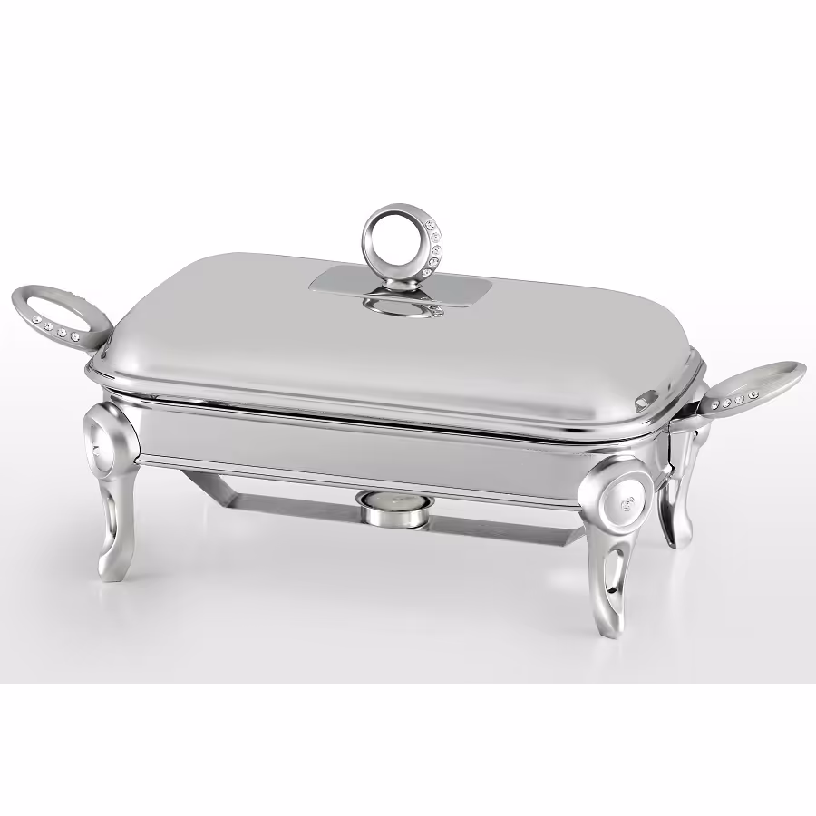 سوفله مستطیل کوچک تک استیل مدل نگین دار (استیل)