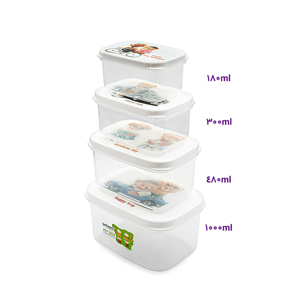 ست ظرف غذای مستطیل چاپدار لیمون