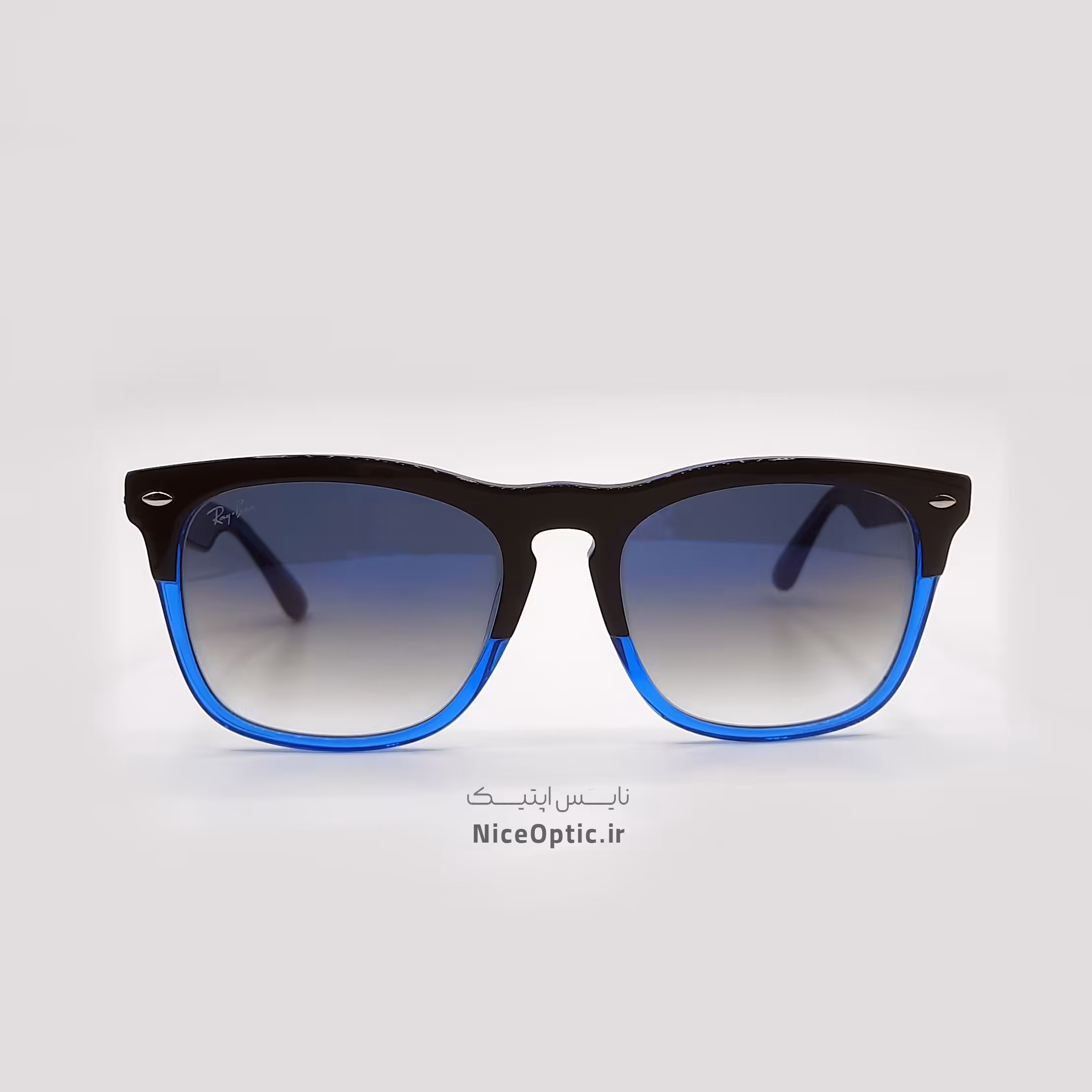 عینک آفتابی ریبن آبی کائوچو شیشه کریستال ضدخش مدل 4487 زنانه و مردانه