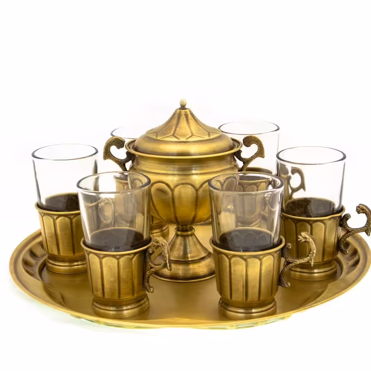 سرویس چایخوری برنجی خطی 