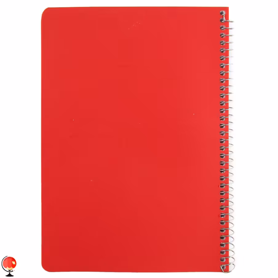 دفتر مشق 80 برگ سیمی جلد طلقی رنگی قرمز آتی