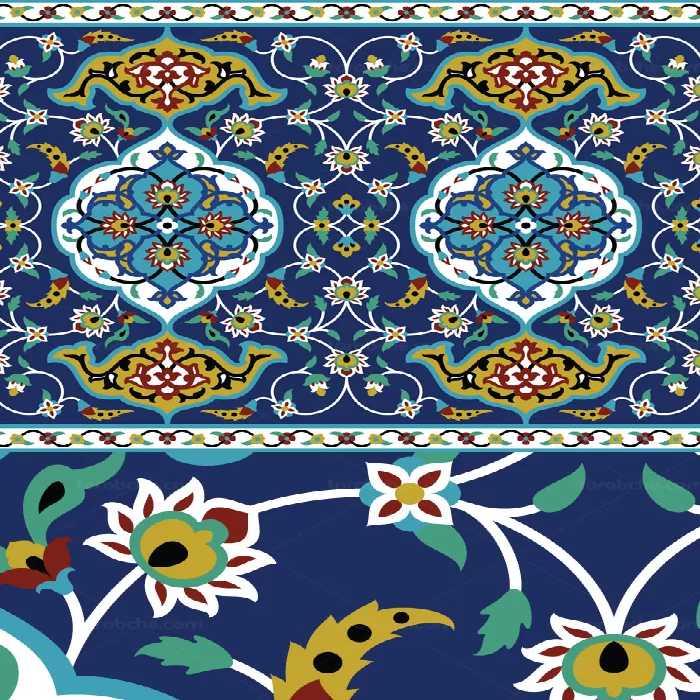 وکتور کاشی واگیره و حاشیه تذهیب - گرافیک با طعم تربچه