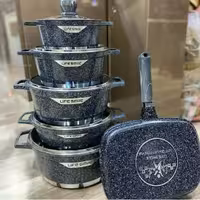 سرویس قابلمه مارک لایف اسمایل 12 پارچه قالب FLCM رنگ مشکی (اصل)
