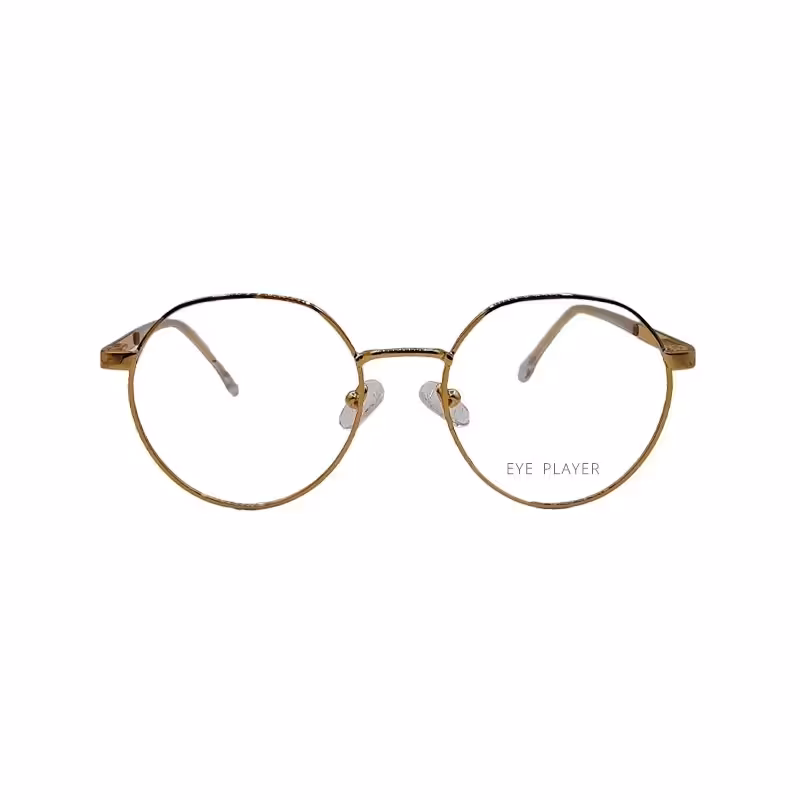 فریم عینک طبی آی پلیر طلایی فلزی مدل 8718c4 زنانه و مردانه 