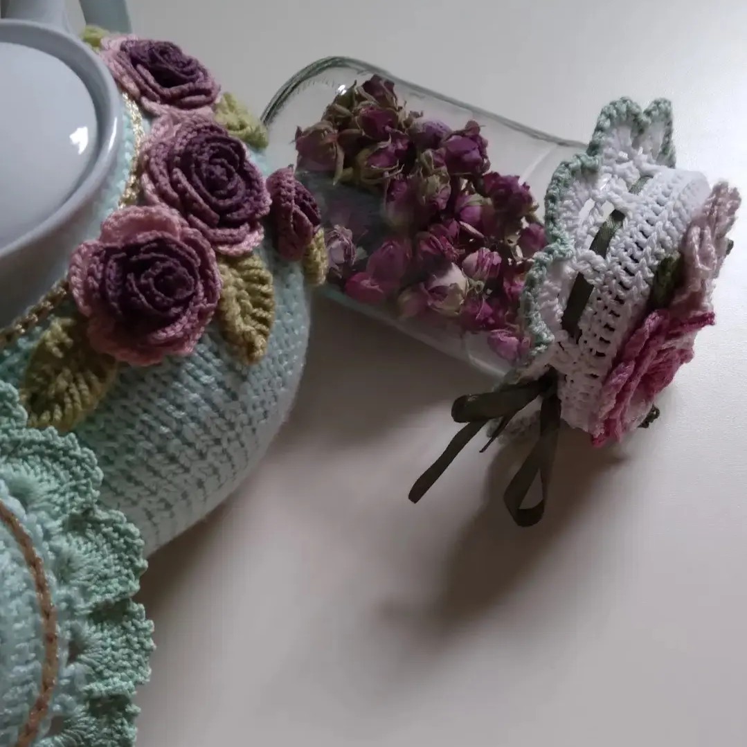 روکش قوری و روکش بانکه شیشه ایی و دستگیره آشپزخانه