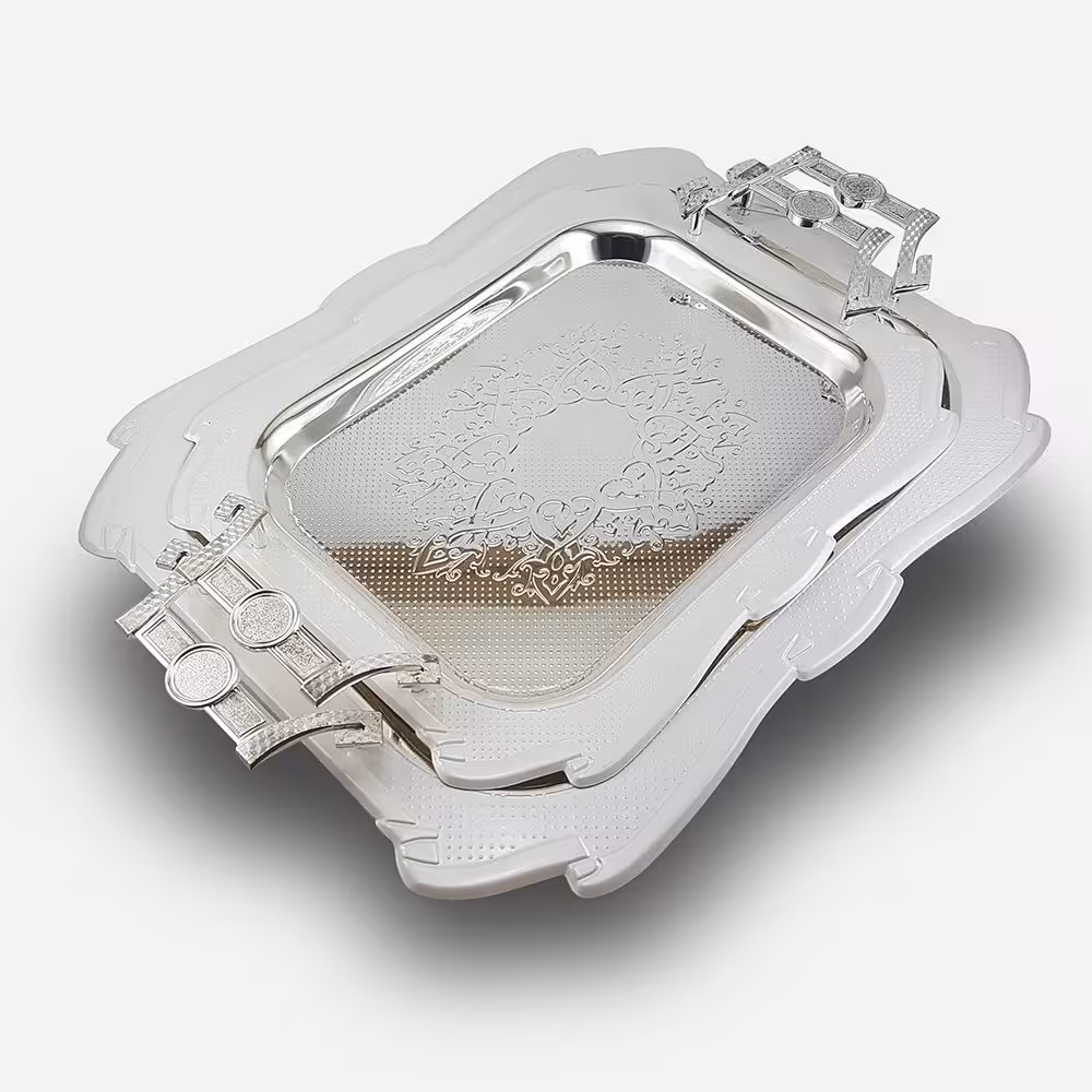 سینی لب نقره ای دو قلو نیوهوم کد SW5009