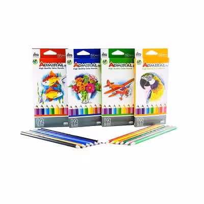 مدادرنگی12رنگ جعبه مقوایی ادمیرال