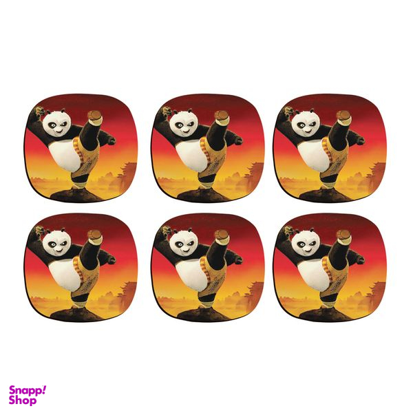 زیر لیوانی ترمه طراحان ایده مدل انیمیشن Kung Fu Panda کد CFP1397 بسته 6 عددی
