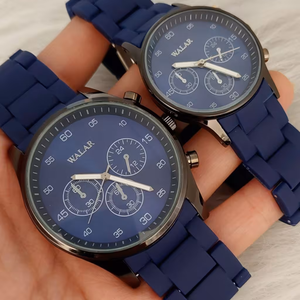 ست ساعت والار سورمه ای بند پیو ضد حساسیت کیفیت عالی