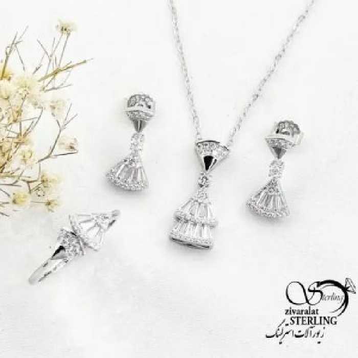 نیمست نقره ایتالیایی طرح طلا کد 18079