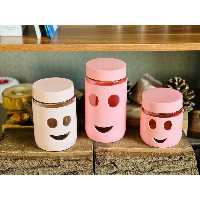 بانکه طرح لبخند مجموعه سه عددی صورتی