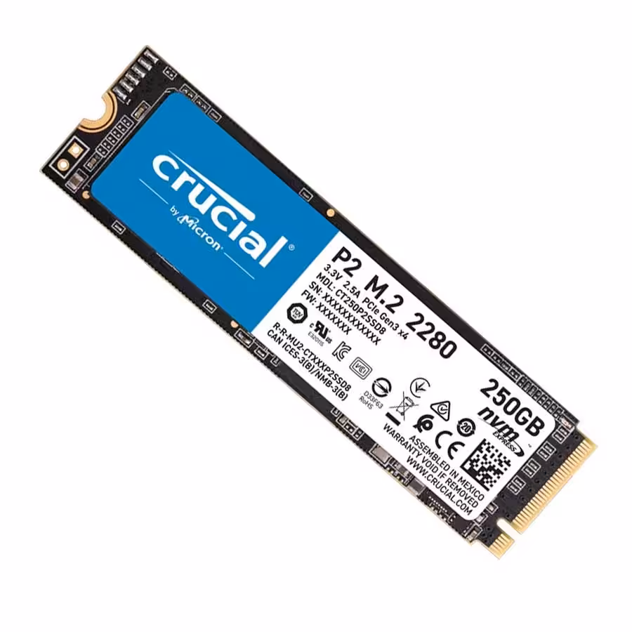 قیمت و خرید اس اس دی 250 گیگابایت کروشیال مدل P2 PCIe M.2 2280 | یاس ارتباط