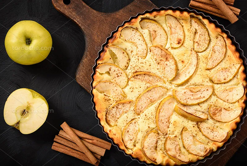 عکس کیک پای سیب با کیفیت | گرافیک با طعم تربچه
