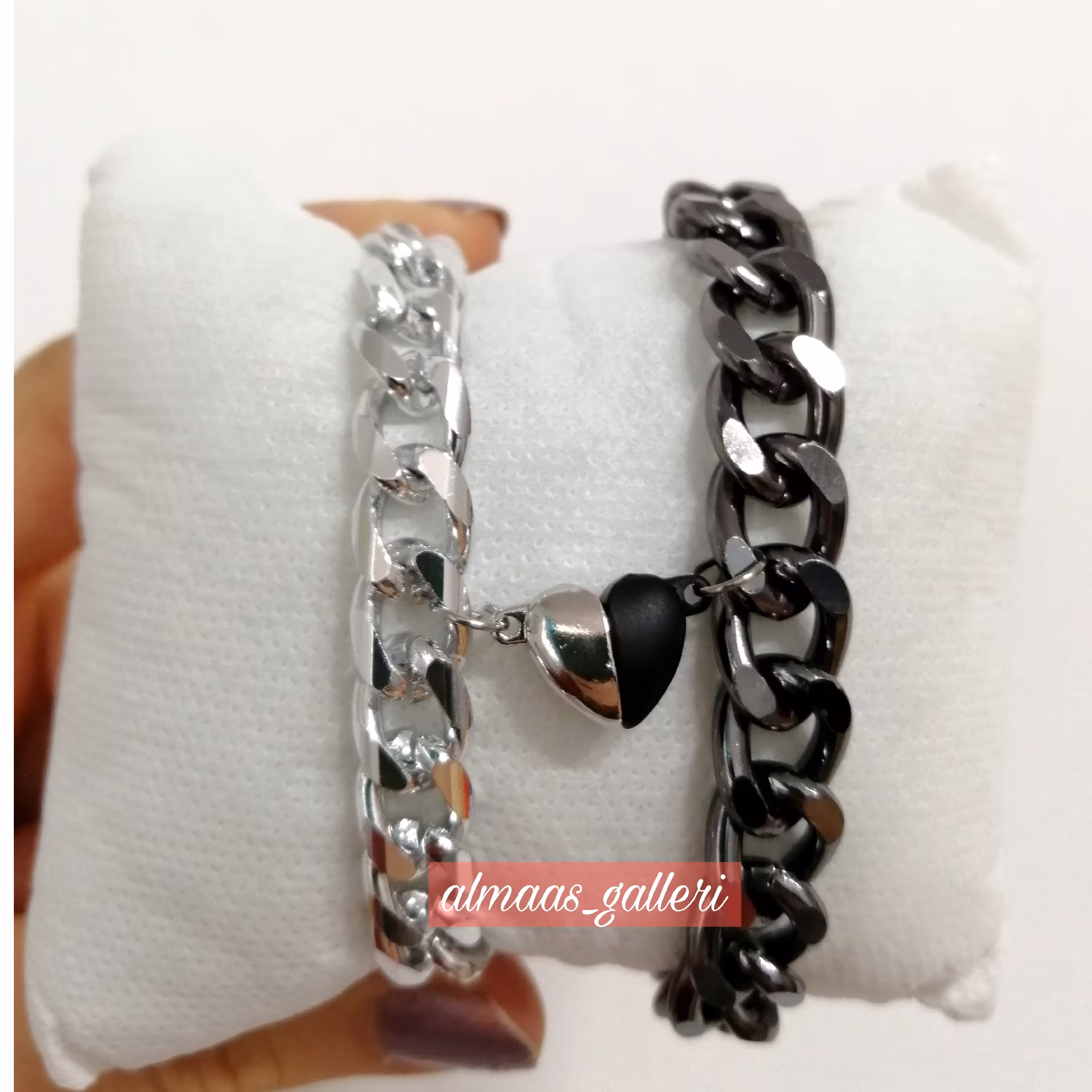 دستبند ست یا دستبند مگنتی جنس آلومینیوم و رنگ ثابت 