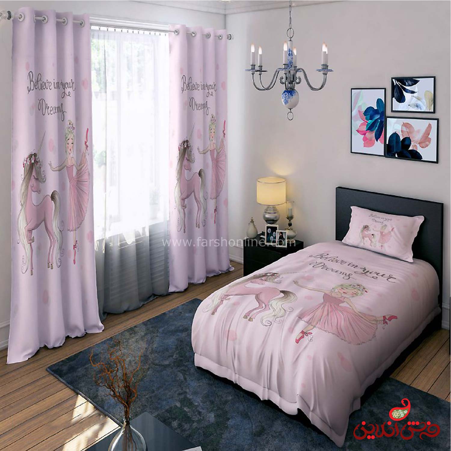 روتختی طرح اسب تک شاخ و پرنسس کد 15273