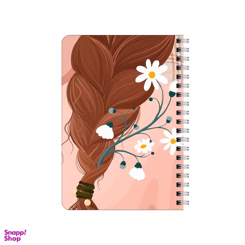 دفترچه یادداشت بامبیلیپ مدل چوبی طرح موهای بافته و گل بابونه کد 8399664