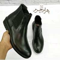 کفش نیم بوت زنانه اسپرت چرم طبیعی دست دوز(مدل کوئین مشکی)