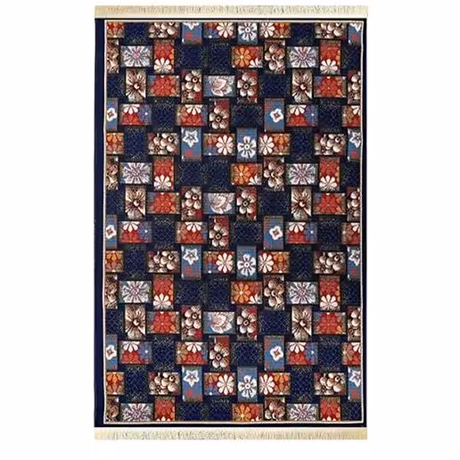 گلیم فرش ماشینی طرح 808 سرمه ای سایز 150 در 225 سانتی متر ( 4متری)