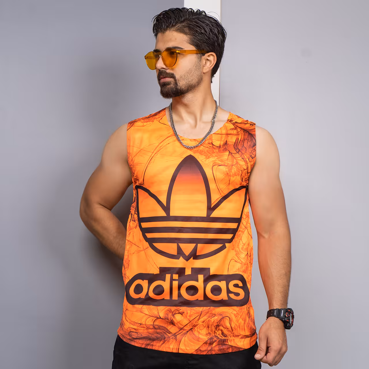 رکابی (T) نارنجی مردانه مدل Adidas