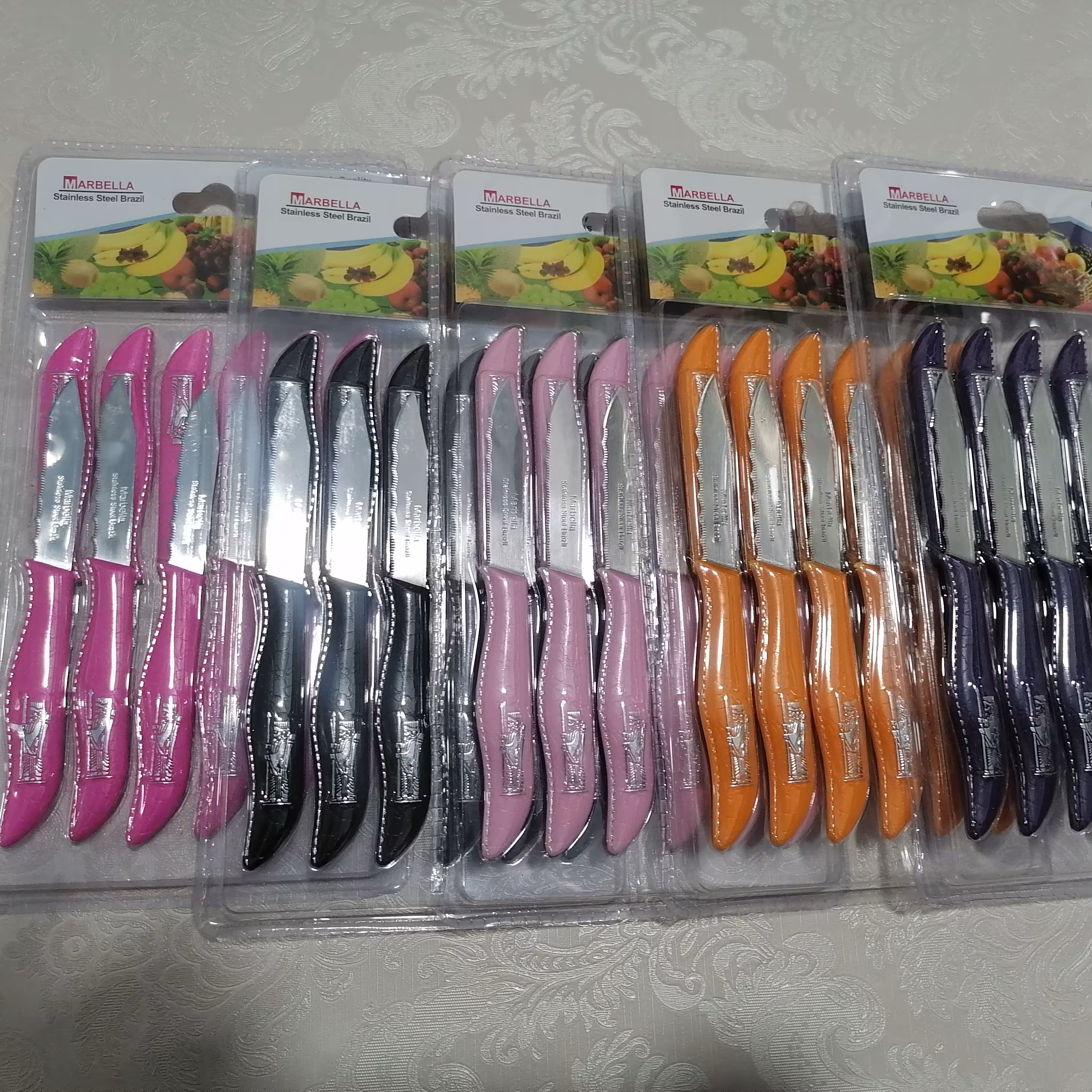 کارد میوه خوری اره ماربلا نارنجی 