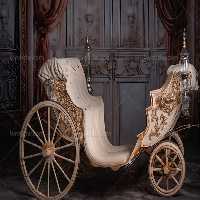 بک دراپ عکاسی کالسکه سفید طلایی | گرافیک با طعم تربچه