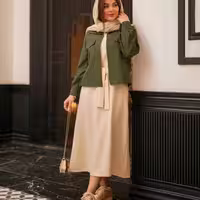 سارافون زنانه کرپ مدل ست کت سارافون شیک شکیبا 66072