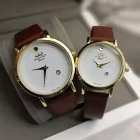 ساعت ست مردانه زنانه طرح الگانس بند چرم صنعتی بسیار شیک و ارزان