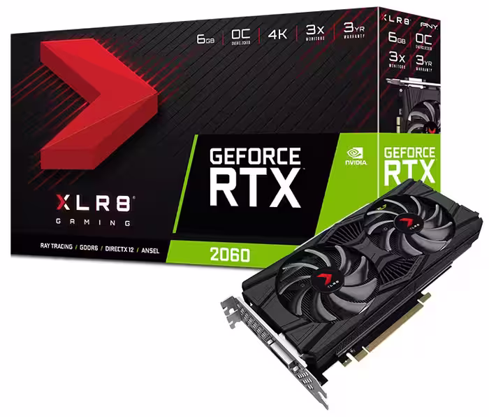 کارت گرافیک پی ان وای مدل GeForce RTX 2060 6GB XLR8 با حافظه 6 گیگابایت