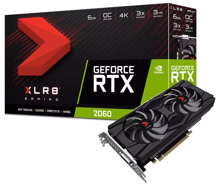 کارت گرافیک پی ان وای مدل GeForce RTX 2060 6GB XLR8 با حافظه 6 گیگابایت