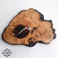 ساعت دیواری چوبی برش کنده درخت