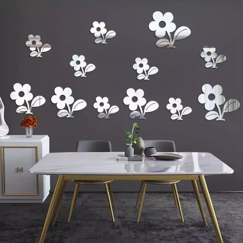 اینه دکوراتیو مدل گل مجموعه 12 عددی