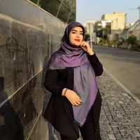 روسری بامبو دورو بنفش و سبز ارسال رایگان  قواره 140  بانو