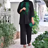 مانتو شلوار دلینا سبز