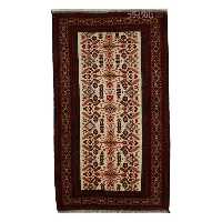 قالیچه دستبافت خراسان کد 00x  رنگ زمینه کرم