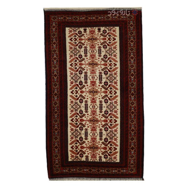 قالیچه دستبافت خراسان کد 00x  رنگ زمینه کرم