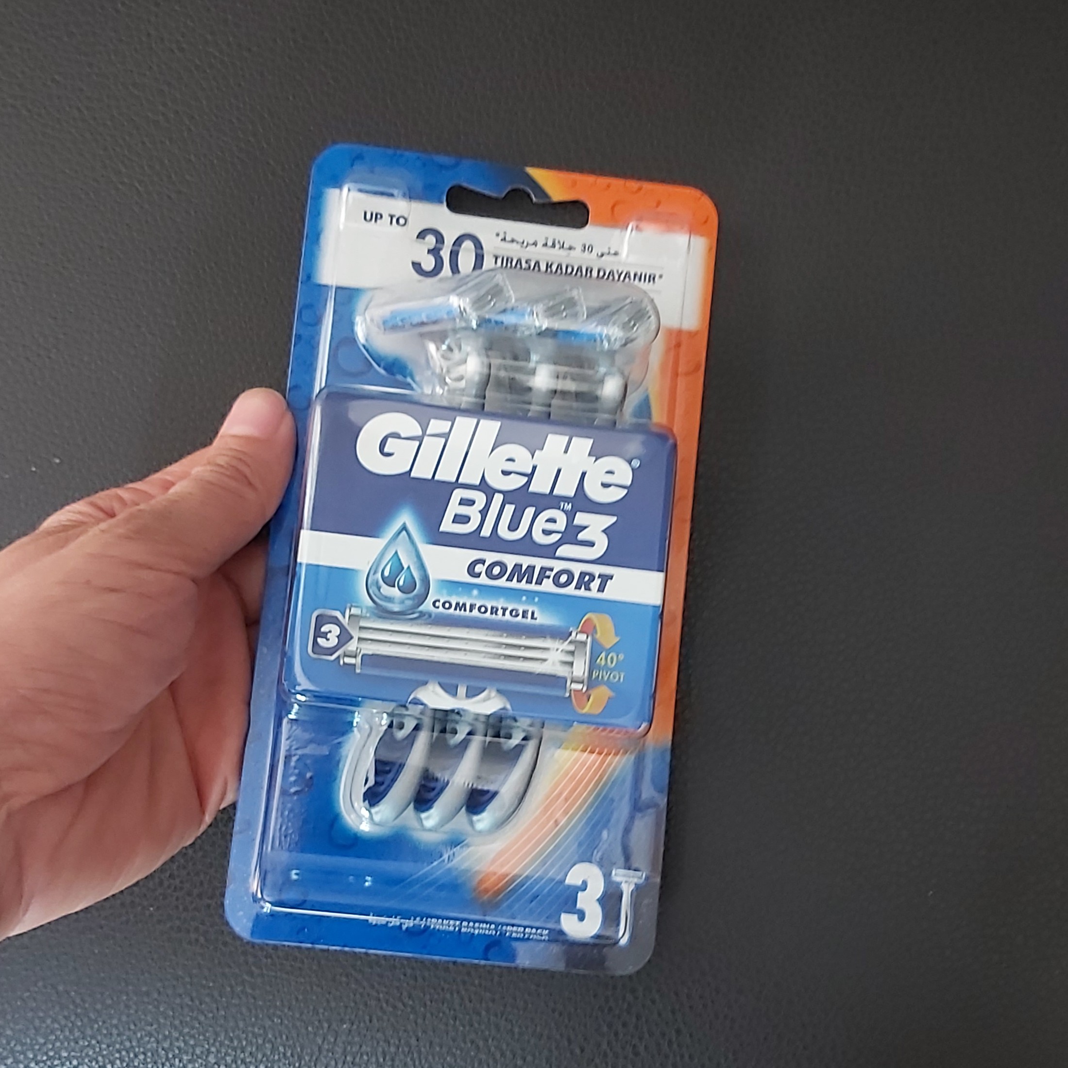 خود تراش بلو 3 سه لبه مناسب آقایان 3 عددی ژیلت GILLETTE Blue 3 Comfort