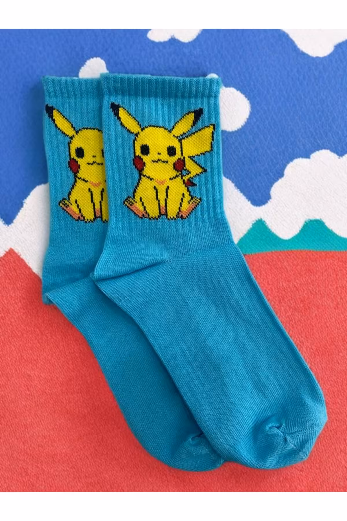 جوراب آبی مردانه و زنانه تنیس کالج 6 قطعه کارتونی Forever