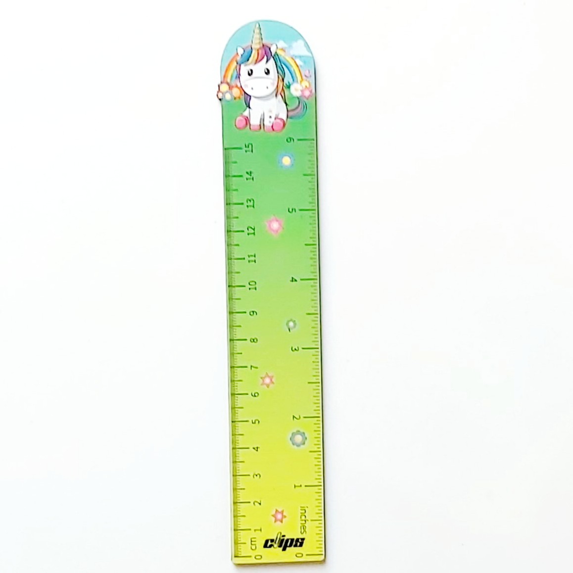 خط کش چوبی 15 سانتی متر کلیپس طرح یونیکورن 