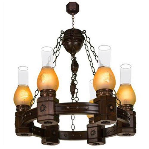 لوستر دارکار مدل روستیک 6 شعله