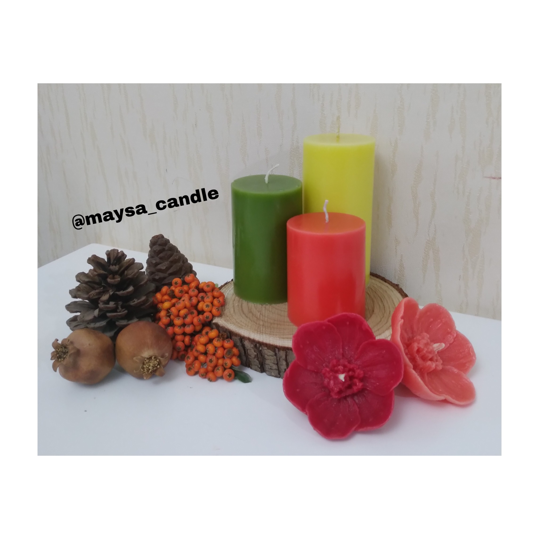 شمع استوانه ی پاییزی