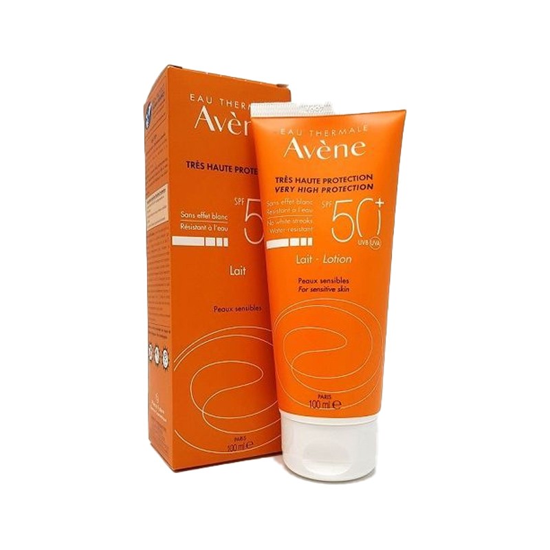 ضد آفتاب مدل Lait SPF 50  peaux sensibles حاوی لوسیون مناسب پوست حساس اون 100 میل