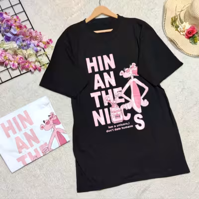 تیشرت لانگ پلنگ صورتی 1261