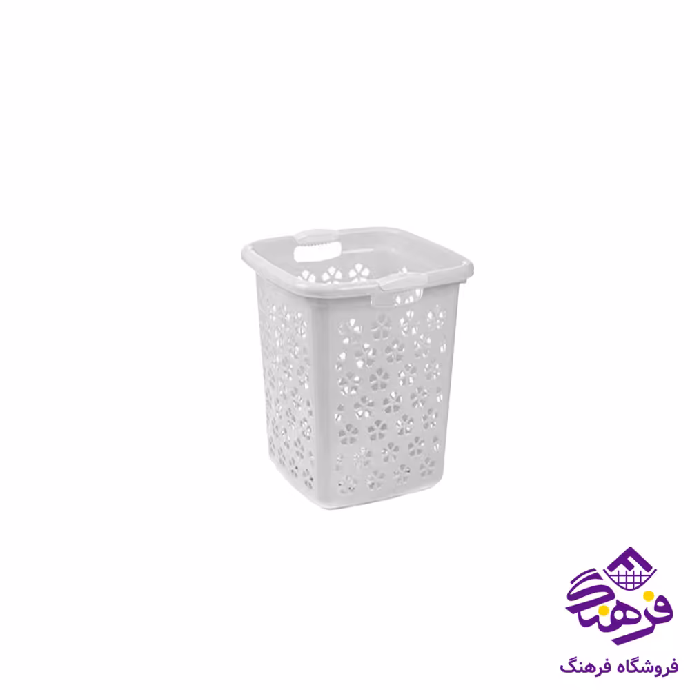 سبد رخت مربع سایز متوسط طرح ترگل تسا