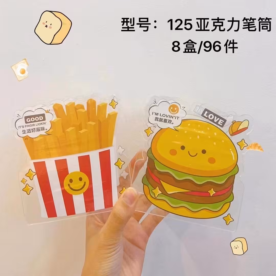 جامدادی رومیزی طرح فست فود جنس پلاستیکی طرح شیشه یه کار خیلی شیک و خارجی فروش تک و عمده 