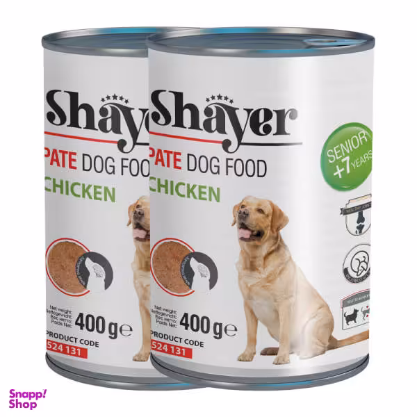 کنسرو غذای سگ شایر مدل سینیور وزن 400 کیلوگرم بسته 2 عددی