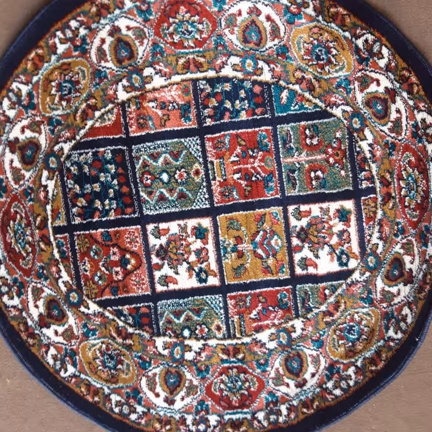 فرش گرد قطر یک متر  رنگ سرمه ای کد49