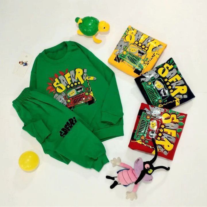 بلوز شلوار پسرانه جنس پنبه سایز بندی دار